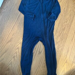 Kyte BABY Navy Blue Zip-Front Footed One-Piece